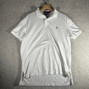 Men's Polo Ralph Lauren white Pima soft touch white slim fitting polo shirt L